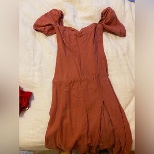 Wilfred Terracotta Midi Dress